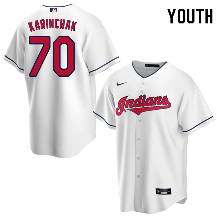 Nike Youth #70 James Karinchak Cleveland Indians Baseball Jerseys Sale-White